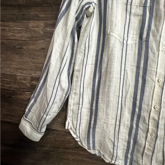 Lucky Brand Blue and White Striped Button Down Shirt - Picture 2 of 9